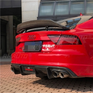 สปอยเลอร์หลังคาร์บอนไฟเบอร์ทรง R สำหรับ Audi A7 ปี 2011-2014 วัสดุ FRP สีดำเงา คาร์บอนฟอร์จ - Product Image 3