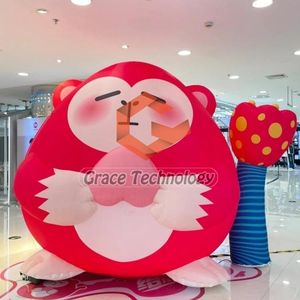 Encantador inflable rojo Panda zorro mapache mascota <span class=keywords><strong>de</strong></span> dibujos animados mapache inflable sosteniendo <span class=keywords><strong>Apple</strong></span> globo inflable Animal personalizado - Product Image 2