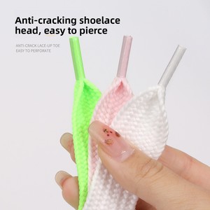 Mở Nụ Cười Đầy Màu Sắc Bện Dây Giày 2.2Cm Phẳng Cho Màu Trắng Giày Thể Thao Giản Dị Giày Rộng Dây Giày - Product Image 4