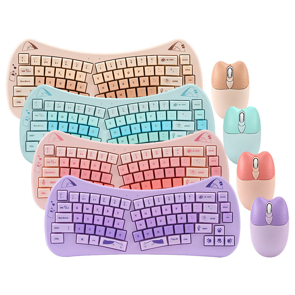 2025 New Fashionable Colored 2.4G Wireless Keyboard Mouse English