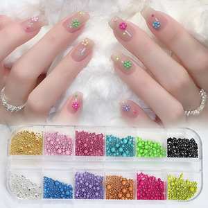 Nail Art <span class=keywords><strong>Macaron</strong></span> Style 12 Grille <span class=keywords><strong>Macaron</strong></span> Colorful Steel Beads Mixed Sizes Small Steel Balls for DIY Nail Decoration Accessories - Product Image 6