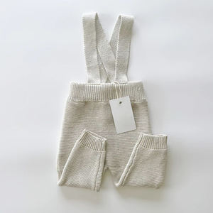 Salopette en Tricot de Coton Biologique Personnalisable pour Bébé, Grenouillère Décontractée pour Nouveau-Né, Combinaison pour Hiver & Automne, Vêtements pour Bébé Faits Main - Product Image 2