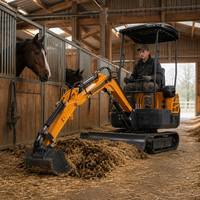 Mini Excavator 0.6t-4t, Excavator Kecil Beroda Karet untuk Ruang Sempit, Proyek Kebun dan Halaman Belakang