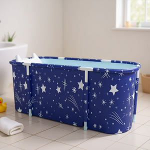 Bañera Termostática Portátil Rectangular de PP con Diseño de Estrellas para Bebés y Familias, Baño Moderno - Product Image 2
