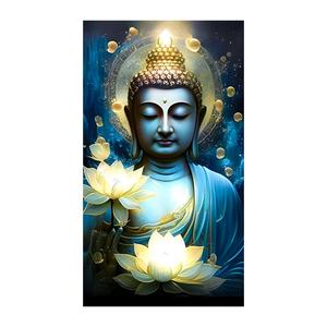 Peinture murale en porcelaine de cristal en gros avec décorations murales en acrylique intégrant la figure du Bouddha LED - Product Image 6