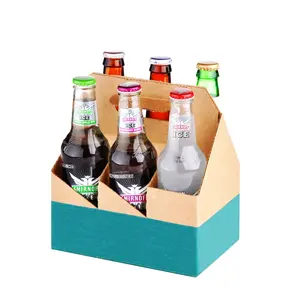 Embalagem de cerveja rolamentada 6 garrafa cartão caixa de cerveja
