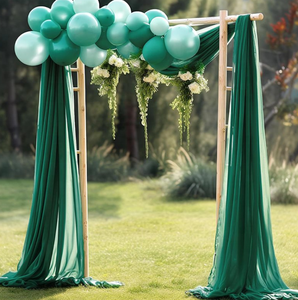 Vente en gros de rideaux en mousseline de soie rideaux transparents pour <span class=keywords><strong>mariage</strong></span> draperie cérémonie décoration <span class=keywords><strong>mariage</strong></span> plafond rideaux en arc - Product Image 1