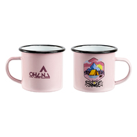Tasse à café mouchetée en acier, métal émaillé avec poignée Impression de logo par sublimation personnalisée en vrac