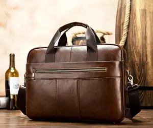 NIUCUNZH Online satış kabul özel Logo çanta 8523 avukat dizüstü hakiki deri evrak çantası erkek çanta deri ofis çantaları erkekler için