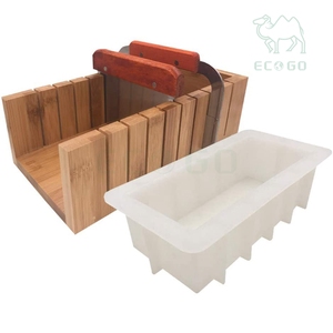 Molde de corte de pan de jabón de madera de gran tamaño y juego de cortadores de jabón molde de silicona rectangular herramienta de corte atractiva - Product Image 5