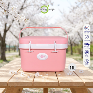 Portable Modern PP Blossom Pink Heavy Duty Outdoor Multifunctional Ice Chest Cooler <b>Box</b> with Food & Cans <b>Storage</b> - Product Image 2