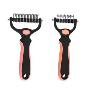 Peigne de démêlage double face en acier inoxydable Épilateur flottant efficace Chiens Chats Pet Bain Brosse <span class=keywords><strong>Noeud</strong></span> Cutter Toilettage - Product Image 4