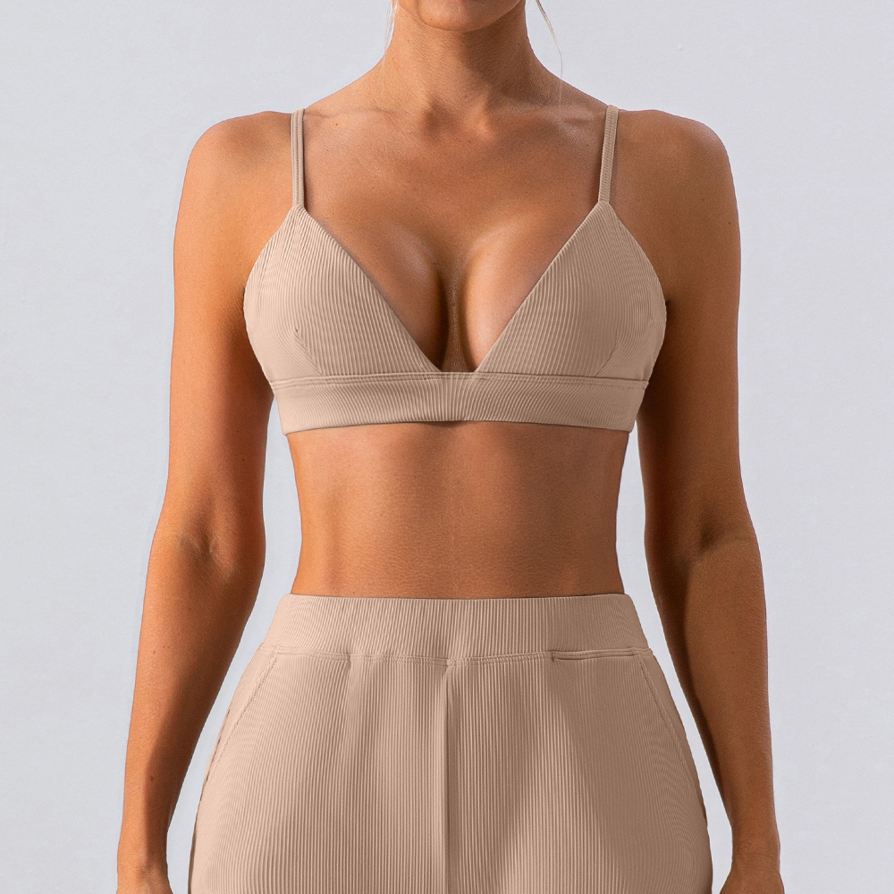 G TOP Naked Feel Crisscross Back Sports Bra, Quick Dry Push up Tight Yoga Tank Top for Women Running Fitness