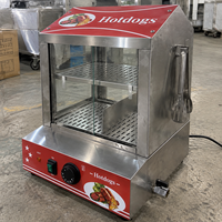 Vitrine chauffante professionnelle pour hot-dogs, 27L, 500W, acier inoxydable, pour food truck, snack-bar et traiteur d'événements