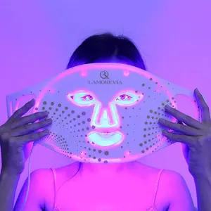 Máscara de terapia de painel da luz vermelha portátil, 4 cores do rosto dispositivo led corpo spa equipamento facial