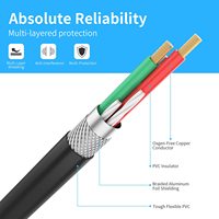 Câble Audio-vidéo de haute qualité, 3.5mm à 2rca, stéréo, pour haut-parleur, Mp3, Dvd, Cd