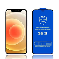 Protecteur d'écran en verre trempé pour téléphone portable, avec colle complète transparente 9H 10D pour iPhone 13 12 11 Pro Max X XR Xs 8 7 Plus