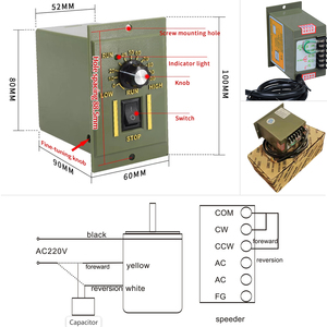 Motor de control de velocidad de CA monofásico 5IK120RGU-CF/5GU(<span class=keywords><strong>X</strong></span>)<span class=keywords><strong>K</strong></span>+US52 de 120W, 220V, 50HZ/60HZ con controlador - Product Image 3