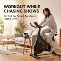 Vélo de spinning Maketec avec frein à friction et moniteur cardiaque, vélo d'exercice professionnel pour la maison, l'appartement et le studio de fitness