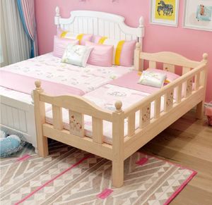 AILICHEN Solid Wood Children's Bed Boy Single Bed Girl Princess <strong>Crib</strong> Stitching <strong>Big</strong> Bed - Product Image 2