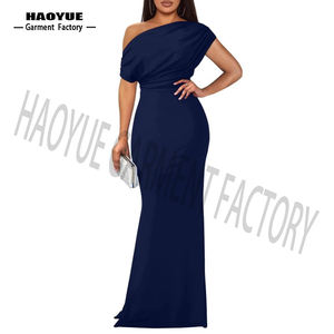 Avrupa amerikan zarif off-omuz kolsuz High-End resmi parti elbise sınır ötesi yaz koleksiyonu fransız tarzı uzun - Product Image 1