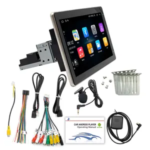 Lettore DVD stereo per auto gps con touch screen da 10 pollici wifi BT 2.5D IPS con rotazione automatica 1 din