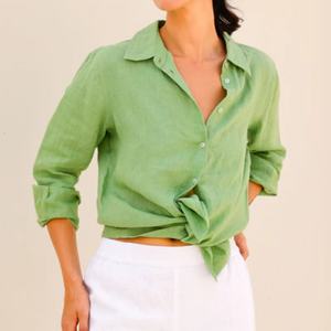 Camisa Casual para Mujer, Personalizable con Logotipo, Blusa de Oficina, Tops para Mujer, Camisas de Lino y Algodón para Dama, Más Vendida - Product Image 2