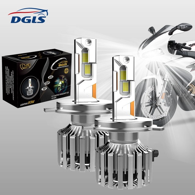 AC/DC 12V Universal DGLS X43 H4 LED Motorcycle Headlight 160W 16000LM 6500K White Scooter Motor Bulb