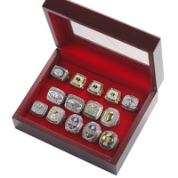 Ensemble de 14 bagues répliques du championnat de football fantastique FFL 2010-2023, collection pour fans, bijoux avec numéro incrusté