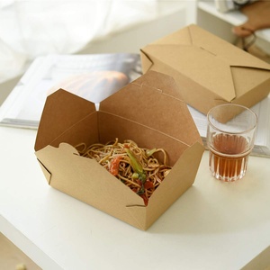 Cajas de Papel Kraft para Comida para Llevar, Cajas de Embalaje Desechables Personalizadas, Cajas para Pollo Frito, Cajas de Papel Antigrasa para Aperitivos y Barbacoa - Product Image 6