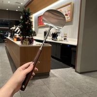 Spatule à champignons en acier inoxydable à manche en noyer, anti-brûlure, de qualité alimentaire, très vendue