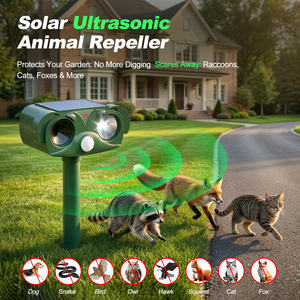 Répulsif Solaire Ultrasonique Extérieur à Large Couverture pour Cour, Dispositif Anti-Animaux avec Lumière Stroboscopique, Étanche - Product Image 1