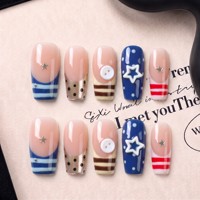 Ongles à presser faits main 3D embossés, courbes françaises de 2,5 carrés, en PMMA, couvrance totale, personnalisables, 10 pièces