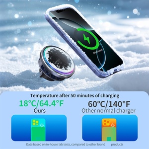 Chargeur sans fil magnétique à charge rapide 25W, support de téléphone pour voiture avec lumière RVB pour les voyages en voiture, lancement 2025 - Product Image 4