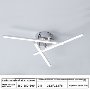 Lampe LED moderne et minimaliste en <span class=keywords><strong>fer</strong></span> pour salon et chambre à coucher ; Plafonnier créatif à quatre <span class=keywords><strong>branches</strong></span> en forme de vague, avec variation de trois couleurs pour salle à manger - Product Image 4