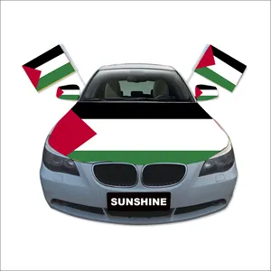 Sole di alta qualità elastico spandex palestina poliestere personalizzato paesi auto specchio finestra cofano vista posteriore copertura calzino bandiera