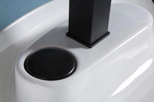 Fregadero de cerámica de lavabo de arte ovalado moderno encimera al por mayor PARA USO HOTELERO diseño novedoso en blanco para hoteles - Product Image 6