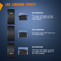 Nouvel interrupteur à bascule LED Yujie 7 broches ON-OFF 20A 12V / 10A 24V pour 4x4, bateaux et camions
