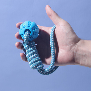 Resistente corda intrecciata e palla di gomma giocattoli da masticare per la dentizione cuccioli regalo di peluche per gatti per giocare - Product Image 5
