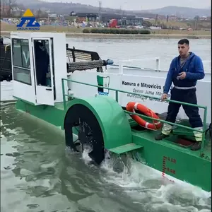 Sazlık ezmek kesme sucul çim bitkileri su zambak sümbül Enteromorpha kurtarma tekne hasat makinesi