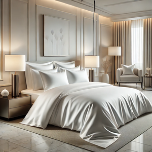 Bộ đồ giường cotton trắng chất lượng khách sạn 5 sao, số lượng 60 sợi, mềm mại & thoáng khí, kích thước tùy chỉnh - Product Image 1