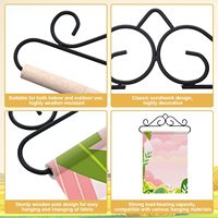 Support mural pour drapeau de jardin de 12 pouces, support pour bannière en tissu pour décoration extérieure, support de présentation pour quilteurs et rangement