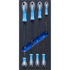 FERVI - TM01/044 Juego de destornilladores planos con punta de diamante en bandeja de espuma (8 Uds.) -EAN 8012667353551 OTROS CONJUNTOS DE HERRAMIENTAS - Product Image 1