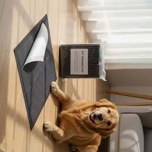 แผ่นรองฝึกสุนัขแบบใช้แล้วทิ้ง ขนาด 33x45 45x60 60x60 60x90 ซม. ผลิตจากผ้าฝ้ายผสมไม้ไผ่ ดูดซับดีเยี่ยม เป็นมิตรต่อสิ่งแวดล้อม ย่อยสลายได้ทางชีวภาพ - Product Image 1