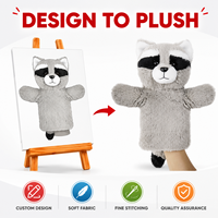 Fabricant de marionnettes à main en peluche personnalisées en polyester, poupée sur mesure, peluche super douce en Velboa, vente en gros, CE ASTM OEM ODM