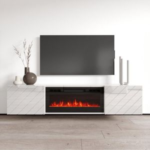 Meuble mural de rangement en bois laqué brillant Kejia <span class=keywords><strong>pour</strong></span> téléviseur LCD avec <span class=keywords><strong>cheminée</strong></span> électrique intégrée - Product Image 5