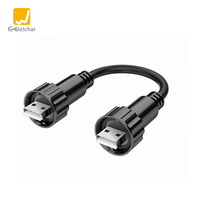Venta Directa de Fábrica, Conectores USB Industriales EU-USB Macho-Hembra IP67 USB3.0 USB2.0, Conector Impermeable para Montaje en Panel, Montaje Trasero, PBT