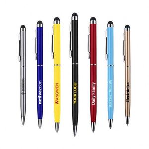 Promotional <b>Gift</b> Soft Touch Slim Metal 2 in 1 Multi Function Twist Ball Pen Logo Pen Custom - Product Image 1