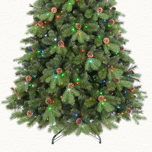 Grand arbre de Noël artificiel en PVC à piles avec base, éclairage LED de haute qualité, respectueux de l'environnement. - Product Image 3
