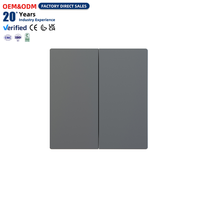 Panneau d'interrupteurs électriques muraux, noyau en cuivre, boîtier ignifuge, structure durable, fourniture commerciale, interrupteurs 2 gangs 1 voie